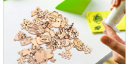 100Pcs Small Wood Holiday Cutouts Unfinished Wood Slices Diy Wood Chips For Christmas Decorations