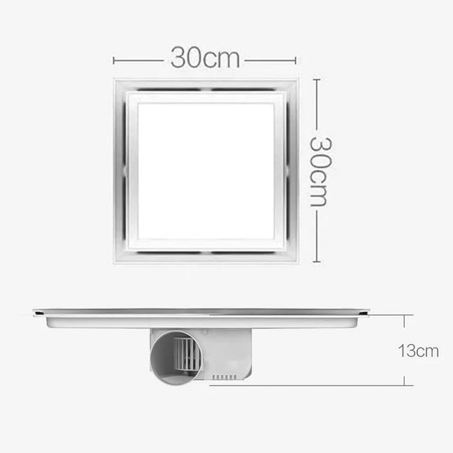 Powerful Bathroom Exhaust Fan With Led Lights 30*30Cm Exhaust Fan White Abs Smile Home