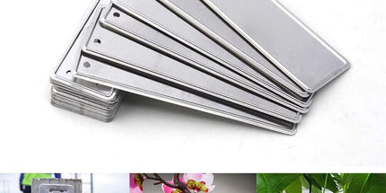 Aluminum Plant Labels Double Sided Metal Labels Tree ID Tag Waterproof iron wire Smile Home