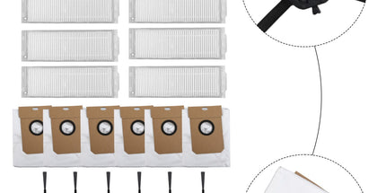Cecotec Conga 13090 Spin Revol Home Vacuum Filter Dust Bag Side Brush Replacement Kit With 6 Filters 6 Bags 6 Brushes For Efficient Cleaning