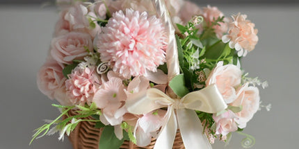 Wedding Flower Girl Basket, Wicker Rattan Flower Basket with Handle, Petal Basket Candy Storage Basket , Rattan Box Home Decoration, Khaki, 5.9x7.48 5.9" x 7.48" Khaki