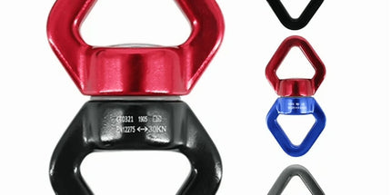 35kN Swing Swivel, Safest Rotational Climbing Rope Devices Hanging Hook Accessory for Tree Swing, Aerial Dance, Swing Spinner Hanger, Rock Climbing, Hanging Hammock,Carabiner(Red) Red