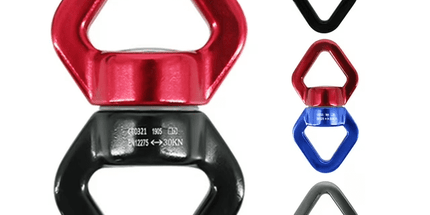 35kN Swing Swivel, Safest Rotational Climbing Rope Devices Hanging Hook Accessory for Tree Swing, Aerial Dance, Swing Spinner Hanger, Rock Climbing, Hanging Hammock,Carabiner(Red) Red