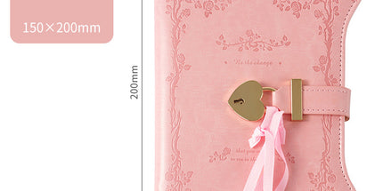 Diary - Journal - diary with lock - password book - Notebook - notebook b6 - diary for adults - books - Retro - Creative - Christmas gifts - Christmas gifts for adults - gift for women - gift for men - pink