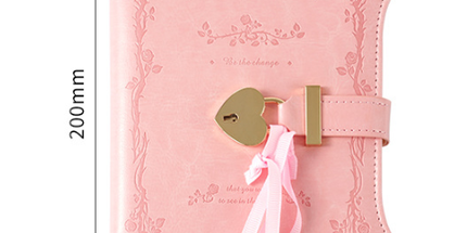 Diary - Journal - diary with lock - password book - Notebook - notebook b6 - diary for adults - books - Retro - Creative - Christmas gifts - Christmas gifts for adults - gift for women - gift for men - pink
