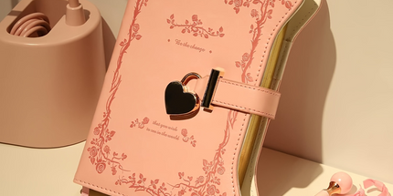 Diary - Journal - diary with lock - password book - Notebook - notebook b6 - diary for adults - books - Retro - Creative - Christmas gifts - Christmas gifts for adults - gift for women - gift for men - pink