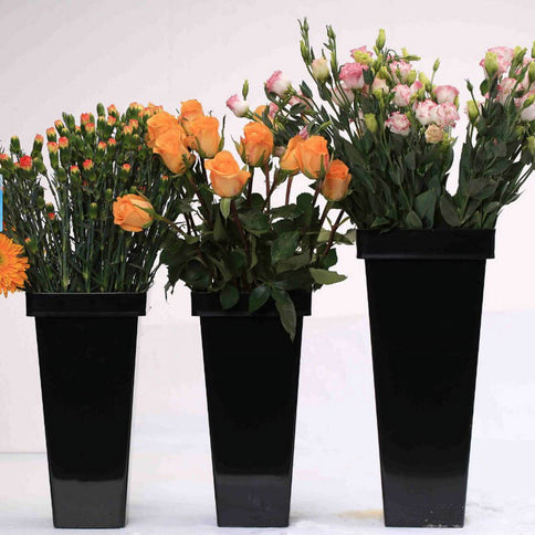 Black Plastic Flower Vase