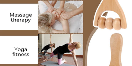 Wooden Massage Roller,4 Pcs Portable Hand Roller Massagers,Wood Therapy Massages Roller Stick,Muscle Back Neck Shoulder Legs Massages Rollers for Gym Studio Office Home