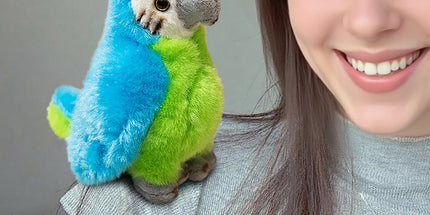 Shoulder Plush, Magnetic Plushs Toy Riding Stuffed Animals Toy, Cute Stuffed Doll with Magnet, Shoulder Parrot Plush Toy Home Decoration for Birthday Party Holiday Christmas Gift L
