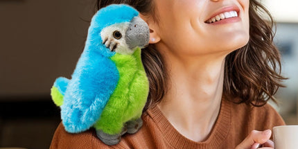 Shoulder Plush, Magnetic Plushs Toy Riding Stuffed Animals Toy, Cute Stuffed Doll with Magnet, Shoulder Parrot Plush Toy Home Decoration for Birthday Party Holiday Christmas Gift L