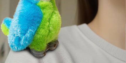 Shoulder Plush, Magnetic Plushs Toy Riding Stuffed Animals Toy, Cute Stuffed Doll with Magnet, Shoulder Parrot Plush Toy Home Decoration for Birthday Party Holiday Christmas Gift L