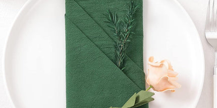 Cotton Linen Napkins Bulk 17"x17" Stonewashed Cloth Dinner Napkins Rustic Thick Table Napkins for Fall Thanksgiving Christmas Party Wedding Decoration (Set of 4, Sage) Emerald Green