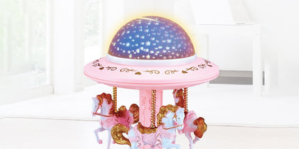 Holiday Toy List Tarmeek Carousel Music Box For Girls Creative Star Projection Lantern Carousel Music Box Music Box Girl Holiday Gift Christmas Gifts 19x14x14cm(7.5x5.5x5.5in). Pink