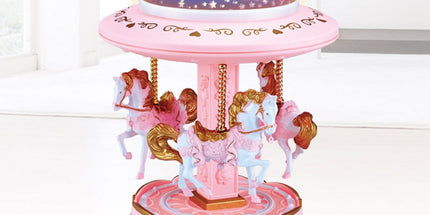 Holiday Toy List Tarmeek Carousel Music Box For Girls Creative Star Projection Lantern Carousel Music Box Music Box Girl Holiday Gift Christmas Gifts 19x14x14cm(7.5x5.5x5.5in). Pink