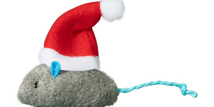 Catnip Toys Interactive Toy Christmas Hat Costume Plush Mouse Shaped Cat Toys for Cat Kitten Indoor B