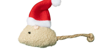 Catnip Toys Interactive Toy Christmas Hat Costume Plush Mouse Shaped Cat Toys for Cat Kitten Indoor C