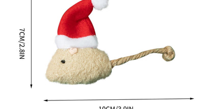 Catnip Toys Interactive Toy Christmas Hat Costume Plush Mouse Shaped Cat Toys for Cat Kitten Indoor C
