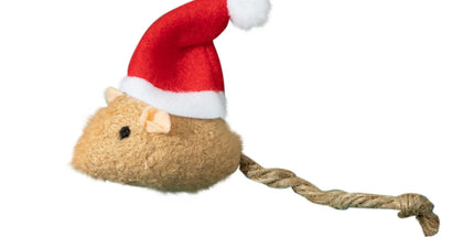 Catnip Toys Interactive Toy Christmas Hat Costume Plush Mouse Shaped Cat Toys for Cat Kitten Indoor D