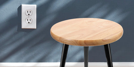 Beige Wooden Bar Stool Replacement Seat for Daily Use Easy to Clean Home Decor 14.0 Inches