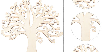 10pcs Family Tree Cutouts Craft, Unfinished Wood Tree Slices DIY Ornaments Decorative Hanging Wooden Chips for Wedding Party Crafts 4.9in