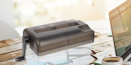 Manual Desktop Paper Shredder Black, Compact Office Document Cutter for Home and Work, 1 Piece
