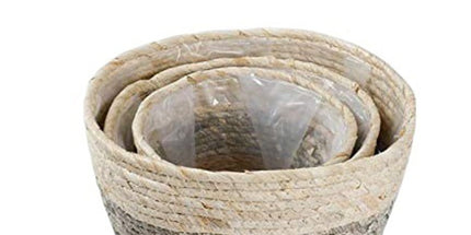Woven Seagrass Plant Basket, Flower Pots Home Boho Decor, Storage Picnic Grocery Straw Bag for Plant Artificial Tree - 5.5"×8.7"×6.3 B