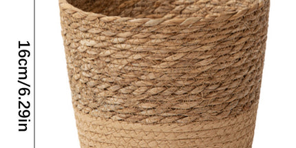 Woven Seagrass Plant Basket, Flower Pots Home Boho Decor, Storage Picnic Grocery Straw Bag for Plant Artificial Tree - 5.5"×8.7"×6.3 D