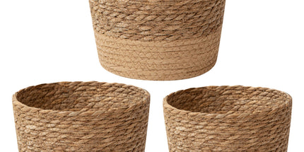 Woven Seagrass Plant Basket, Flower Pots Home Boho Decor, Storage Picnic Grocery Straw Bag for Plant Artificial Tree - 5.5"×8.7"×6.3 E