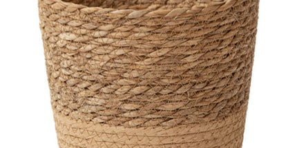 Woven Seagrass Plant Basket, Flower Pots Home Boho Decor, Storage Picnic Grocery Straw Bag for Plant Artificial Tree - 5.5"×8.7"×6.3 E
