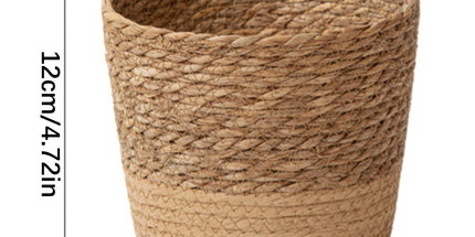 Woven Seagrass Plant Basket, Flower Pots Home Boho Decor, Storage Picnic Grocery Straw Bag for Plant Artificial Tree - 5.5"×8.7"×6.3 E