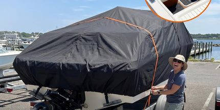 600D Heavy Duty Waterproof Boat Cover, Silver, 17-19FT, 610*245cm