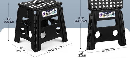 Black large thick anti slip folding stool for outdoor camping, portable folding stool for home use, multifunctional home leisure, and more