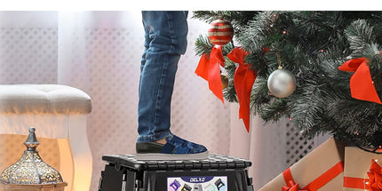 Black large thick anti slip folding stool for outdoor camping, portable folding stool for home use, multifunctional home leisure, and more