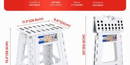 White large thick anti slip folding stool for outdoor camping, portable folding stool for home use, multifunctional home leisure, and more