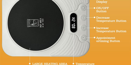 Constant Temperature Heating Coaster with Timer, Electric Mug Warmer for Milk Coffee, Auto Off Heating Pad Base, Portable Office Dorm Home Cup Warmer