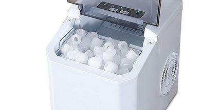Ice Maker Countertop, Portable Ice Machine with Carry Handle, 26.5lbs Per Day, 9 Cubes in 6 Mins, Auto-Cleaning, with Basket and Scoop, for Home, Kitchen, Camping, RV