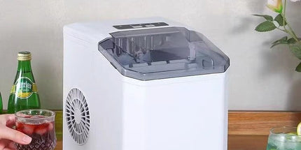 Ice Maker Countertop, Portable Ice Machine with Carry Handle, 26.5lbs Per Day, 9 Cubes in 6 Mins, Auto-Cleaning, with Basket and Scoop, for Home, Kitchen, Camping, RV