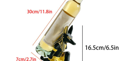 Ancient Egyptian Anubis Wine Rack - Creative Resin Craft Wine Bottle Holder, Home Bar Cabinet Decoration