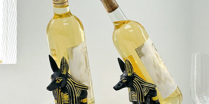 Ancient Egyptian Anubis Wine Rack - Creative Resin Craft Wine Bottle Holder, Home Bar Cabinet Decoration