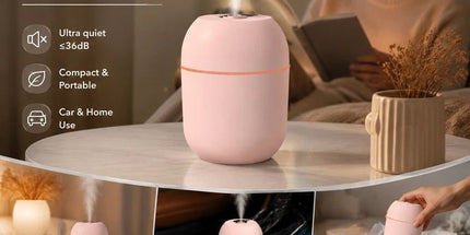 USB Water Drop Aroma Humidifier 220ML Nordic Pink, Christmas Gift