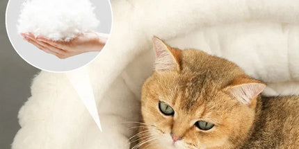 Large Removable Faux Rabbit Fur Round Pet Bed, Thick Cushion Moisture-Proof All Season Pet Rest Bed, Cream White, Size 2XL, 35.43x35.43x7.87in