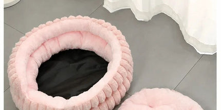 Oversized Removable Notch Style Round Pet Bed, Thick Cushion Moisture-Proof All Season Pet Nest, Coffee, Size 2XL, 35.43x35.43x7.87in