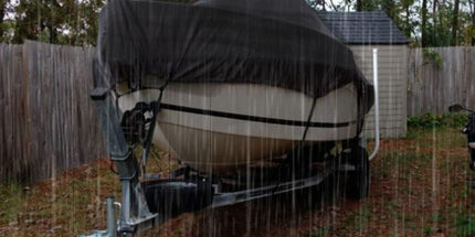190T Polyester Taffeta V-Hull Boat Cover, Outdoor Dust, Sun & Rain Protection Yacht Protective Cover, Black, Fits 11-13FT, 420cm*270cm, Reliable Marine Storage Shield