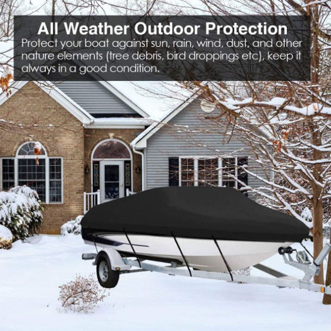 190T Polyester Taffeta Square Hull Boat Cover, UV Protective Outdoor Yacht Shield Against Rain & Dust, Silver Grey, Fits 21-24FT, 750cm*360cm, Light Tone Marine Cover