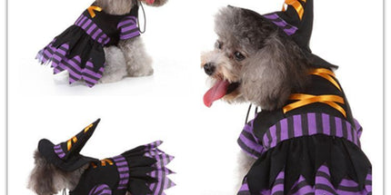 L Size Black Orchid Pet Costume, Fancy Dress for Halloween & Christmas, Lightweight for 5-6.5 kg Dogs and Cats