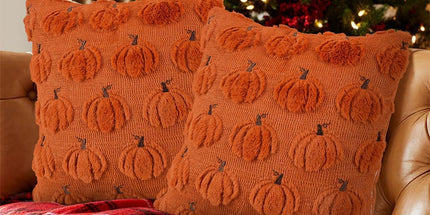 2PCS Halloween Themed Short Plush Pillow Cover, Pumpkin Pattern Decorative Cushion Shell, Suitable For Sofa Living Room Bedroom, 45x45cm, Pillow Insert Not Included