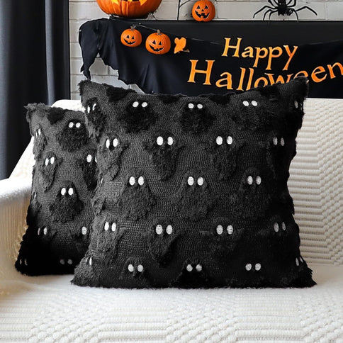 2pc Halloween Themed Short Plush Pillow Cover