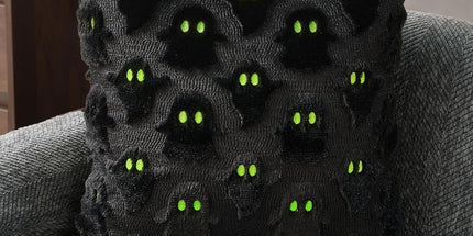 2PCS Short Plush Cushion Cover For Halloween Party Decoration, Green Spectre Design Pillow Shell, Home Indoor Festive Ornament, 45x45cm, Pillow Insert Not Included
