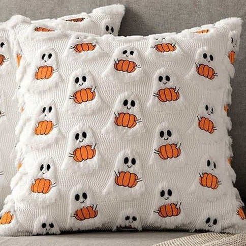 2pc Short Plush Decorative Pillow Cover For Holiday Scene