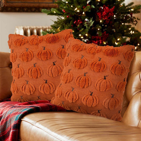2pc Short Plush Halloween Cushion Case